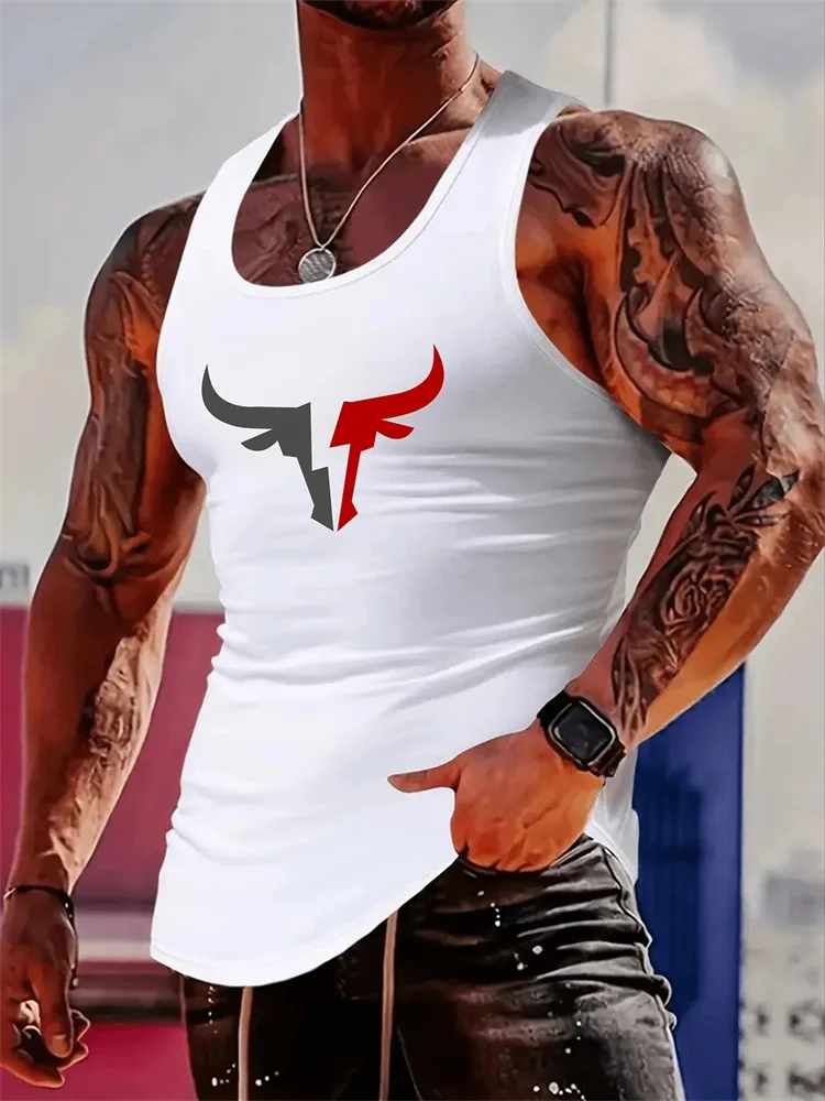 Funny 3D Print Male Vest Fashion Breathable Gym T-shirt Outdoor Run Fitness Sports Tank Top Summer Casual Loose Sleeveless Shirt