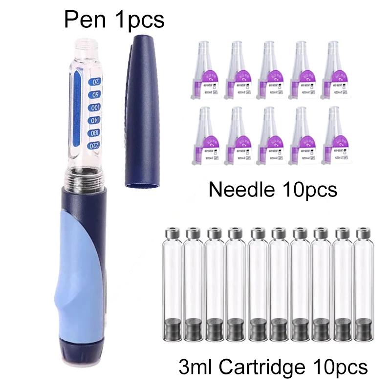 1 Set Portable Lilly Lancing Pen Syringe Insulin Lancet Pen For 3mL Cartridge For Insulin Injection In The Treatment Of Diabetes