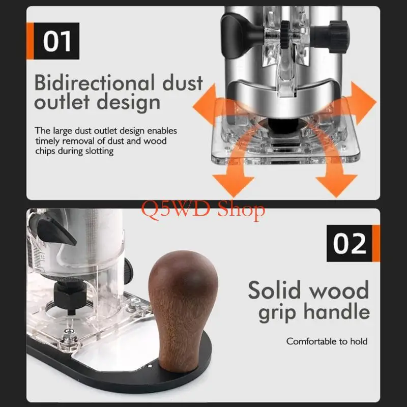 

Q5WD High Strength Router Base Inverted Mount With Transparent Acrylic Cover For Trim Tool