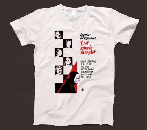 

The Seventh Seal T Shirt 731 Film Poster Plague Bergman Death Grim Reaper Sweden