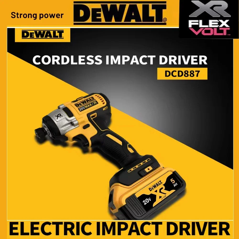 新しい Dewalt 電動インパクトドライバードリル 3250RPM 速度ブラシレスモーター 1/4 電動工具電動ドライバー 20V バッテリー DCD887