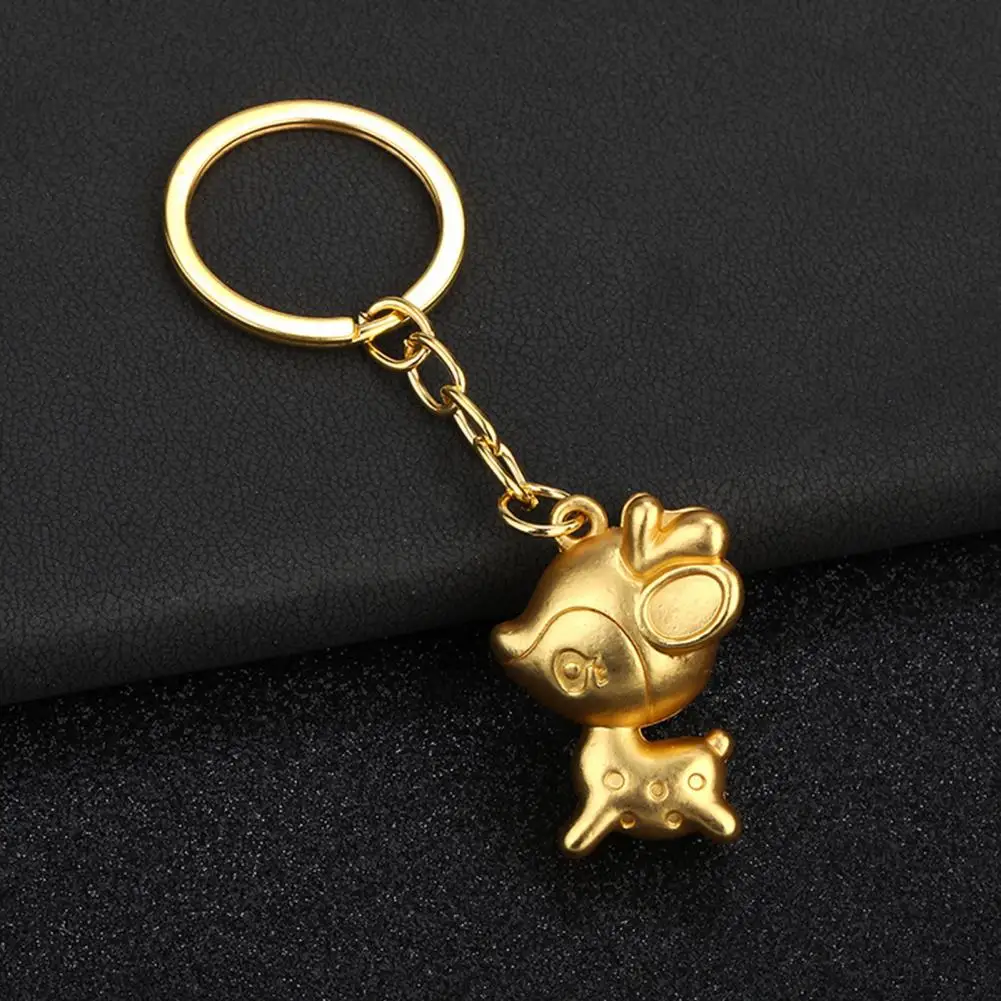 Alloy Keychain Pendant Key Chain Little Deer Keychain Pendant Zinc Alloy Key Ring with Metal Buckle Portable for Backpack