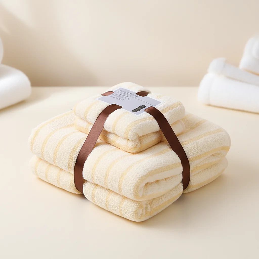 

Coral Fleece Bath Towel Set Soft Absorbent Parent Child Two Piece Set