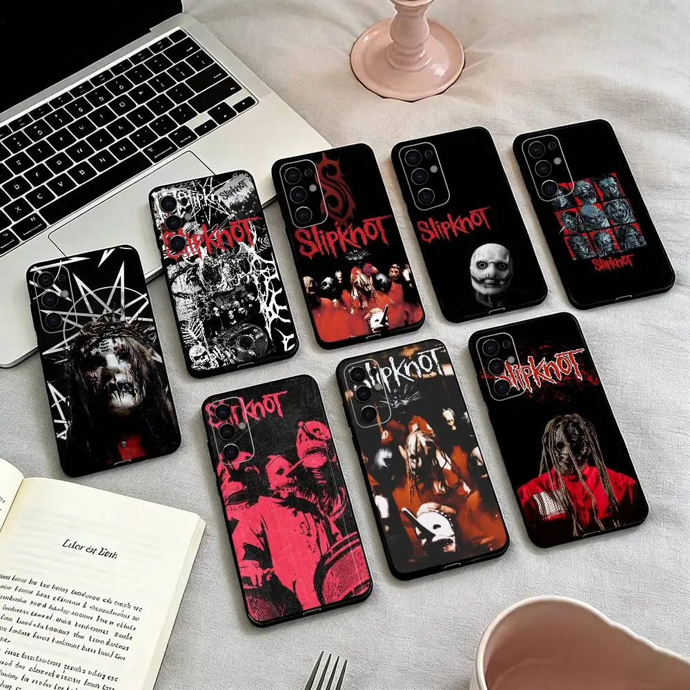 American S-SlipKnot Band Phone Case Black Silicone Soft For Samsung S25,S24,S21,S22,S23,S30,Ultra,S20,Plus,Fe,Lite