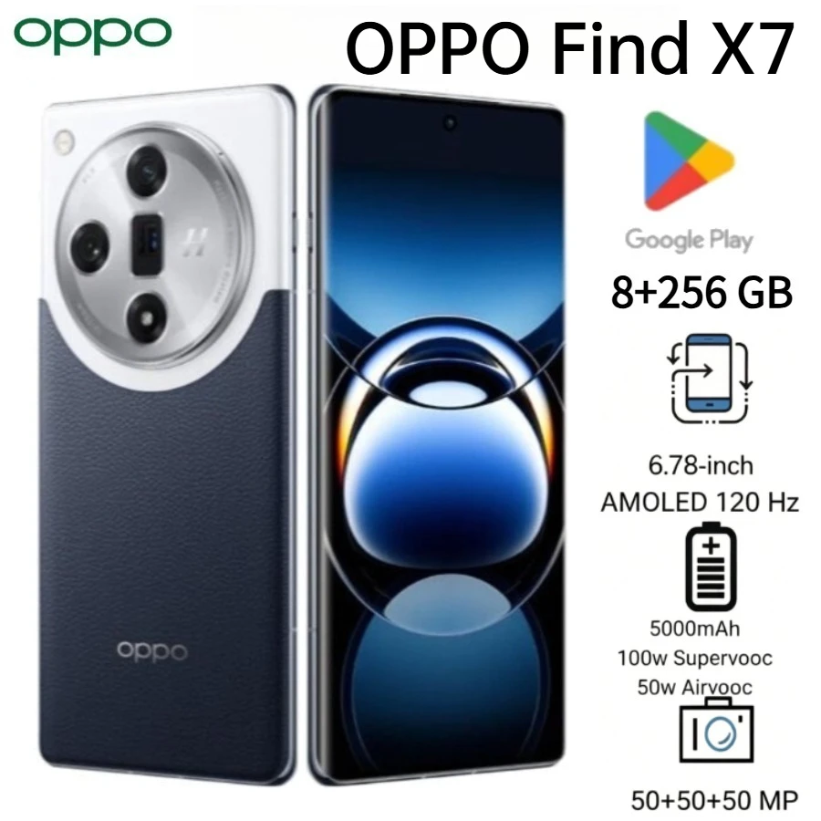 2026 Newest Model OPPO Find X7 Global Version Unlocked Android Smartphone 8GB+256GB Dual Nano SIM 120Hz Curved AMOLED Display