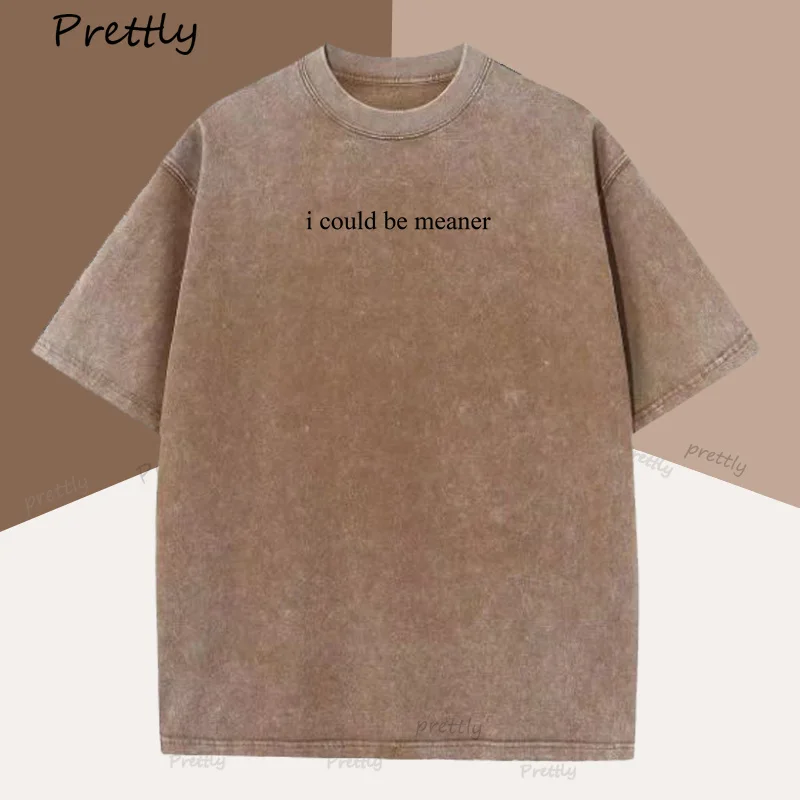 

Повседневная модная свободная футболка с забавным принтом из чистого хлопка, высококачественный стиль с короткими рукавами