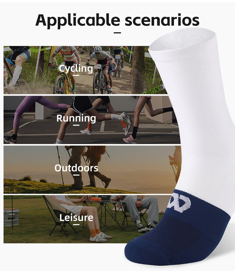 WEST BIKING Fahrradsocken für Männer und Frauen, Farbblock-Design, Atmungsaktive Sportsocken, Hohe Elastizität, Lauf- und Fahrradausrüstung, Größe 37-44 – Detail 3