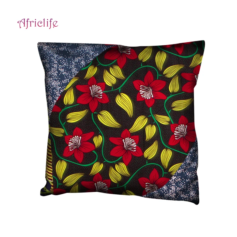 Cushion Cover African Wax Cotton Fabric Handmade Decorative Pillow Case African Printed Cushion Case Cojines Home Arts WYB440