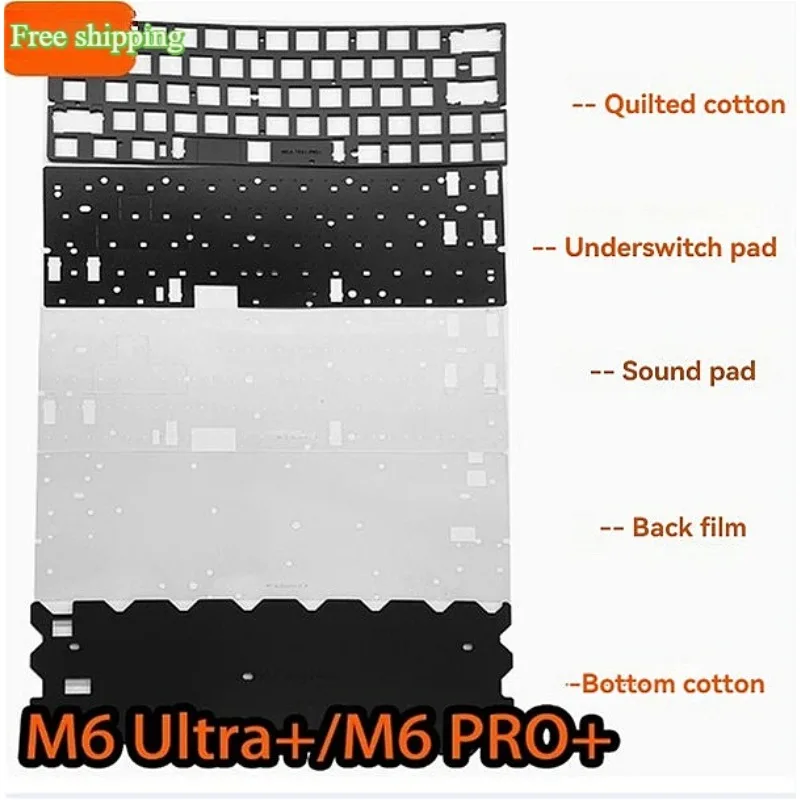 

M6 Ultra/M6 PRO Single Mode Magnetic Switch Keyboard Sound Pack Sandwich Cotton Bottom PET Voice Actor Pad Keyboard Accessories