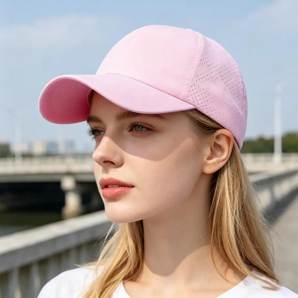 Summer Quick-drying Cap Women Baseball Cap with Adjustable Elastic Straps Quick-drying Sun Hat for Running Yoga Criss-cross