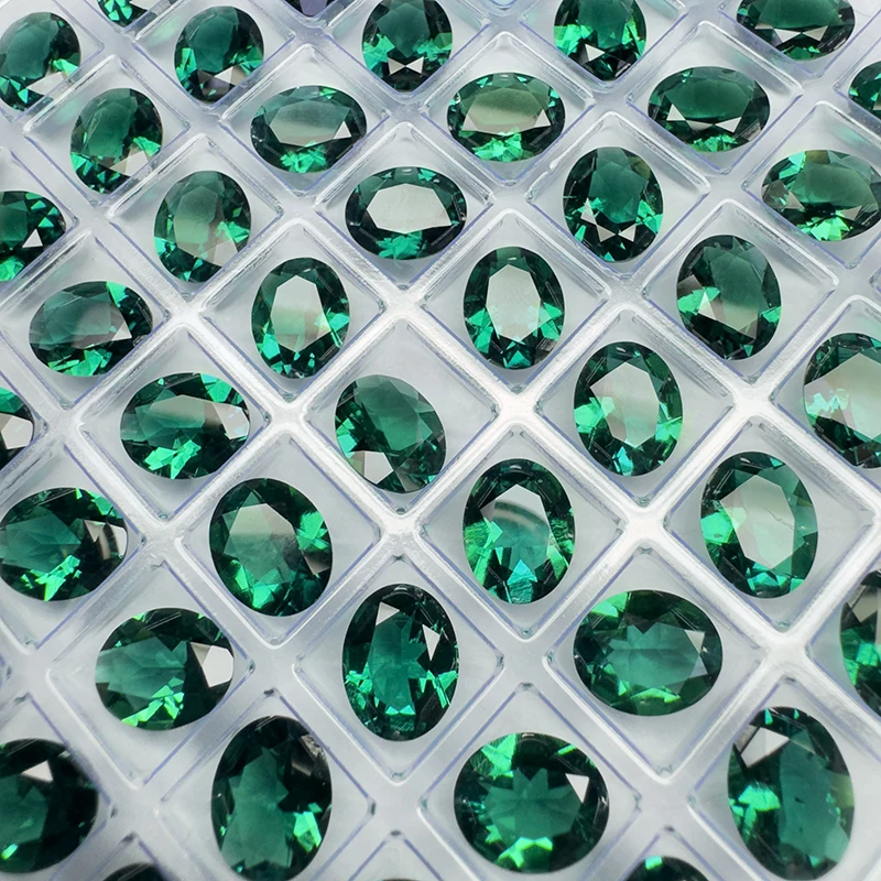 tabLab Grown Zambian Emerald- Hydrothermal, Hand-Cut, Round Cut , with Cracks Inclusions,With   Certificate For Jewelry