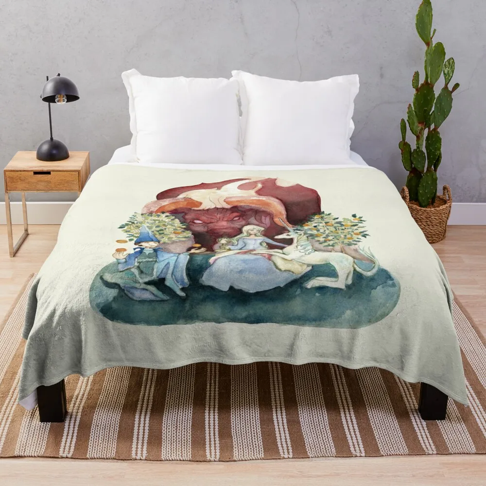 

The Last Unicorn Medieval Throw Blanket Bed linens Warm Flannel Thermals For Travel Blankets