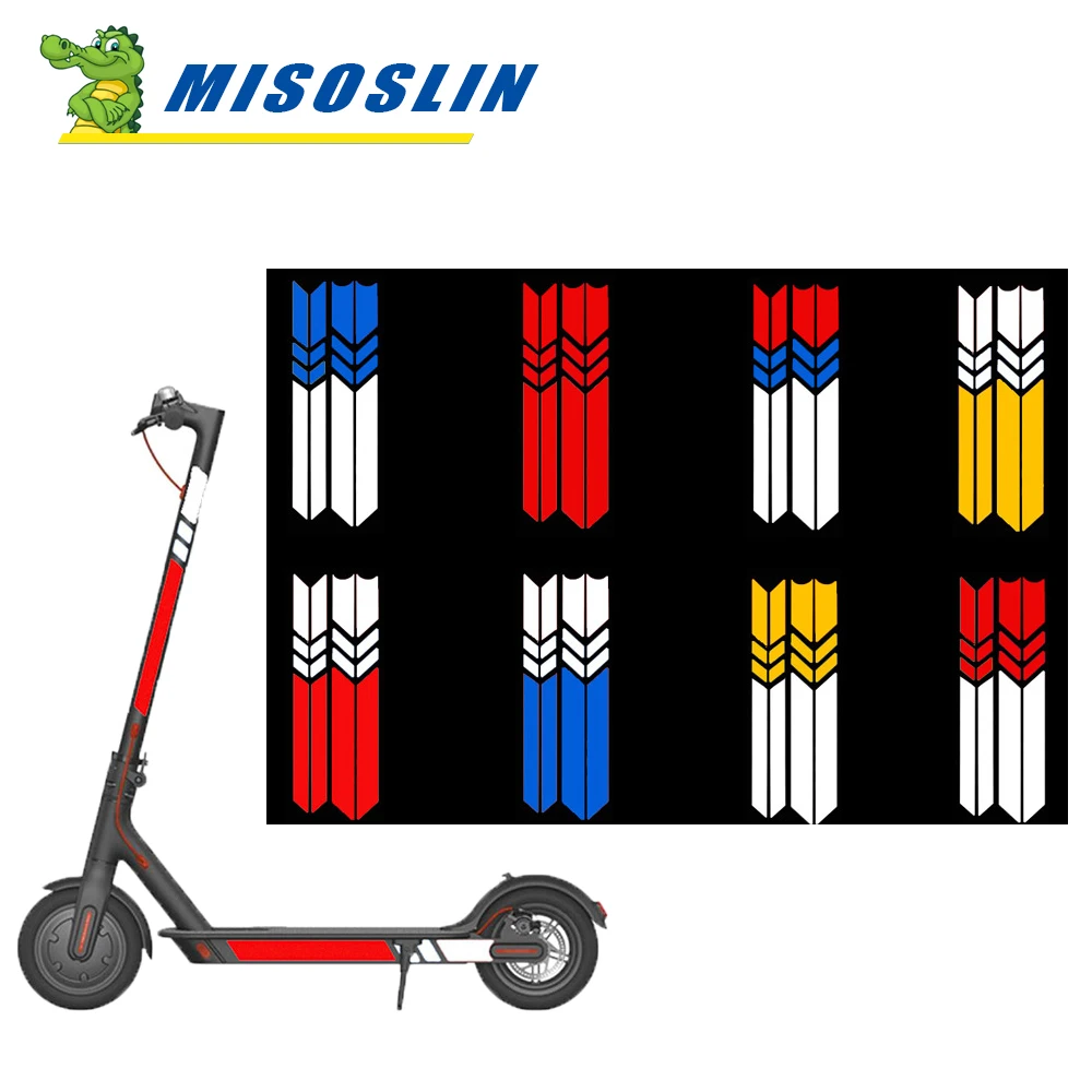 Reflective Styling Stickers Night Safety Skateboard Warning Strip For Xiaomi M365/Pro/1S/Pro 2 Electric Scooter Accessory 1 Set