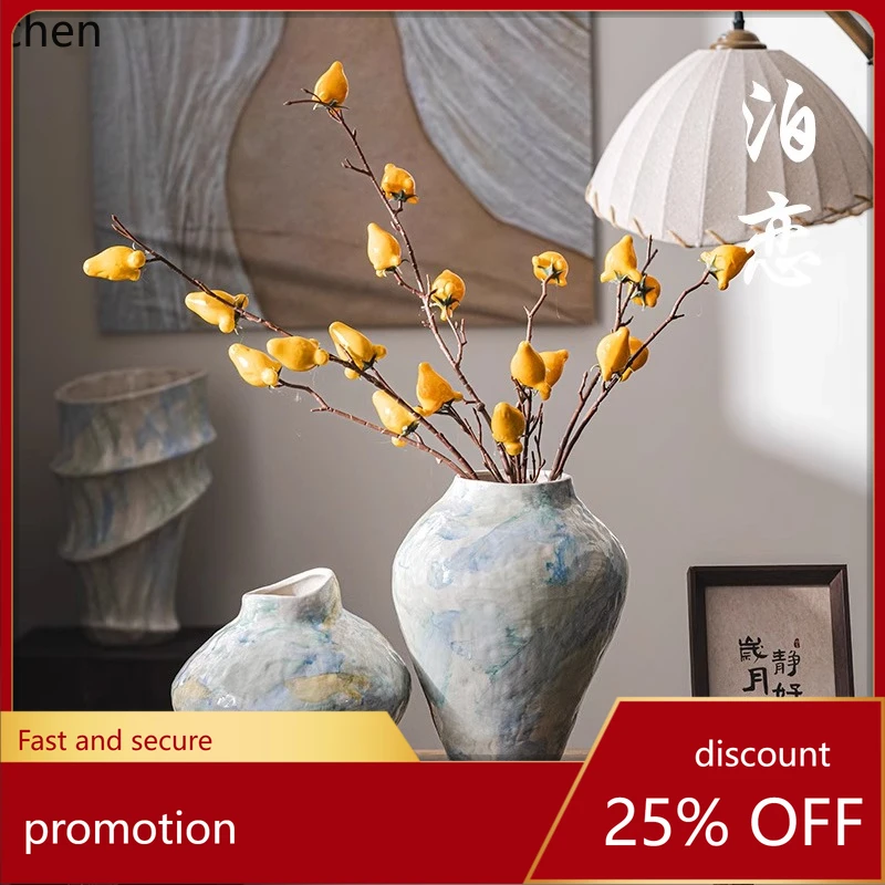 

HT Creative Ceramic Vase Living Room Flower Arrangement Flower Arrangement Ornaments B&B Hotel Decorations