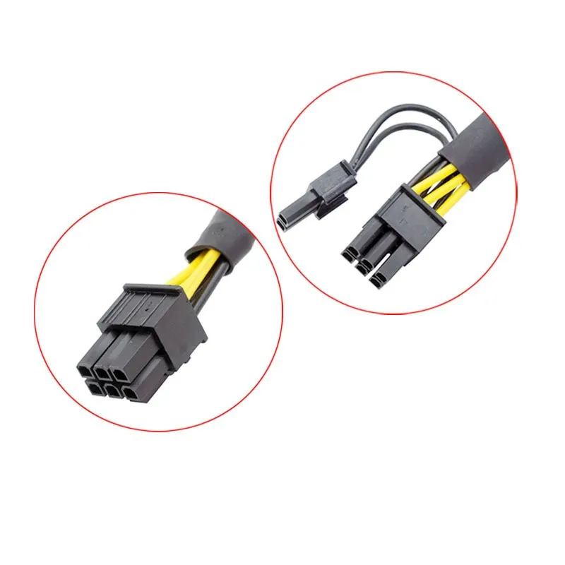 6 Pin Male to 8 Pin (6+2) Male GPU PCI-e PCIE Power Cable PCI Express Extension Cable Motherboard Graphics Adapter Cable 0.5m