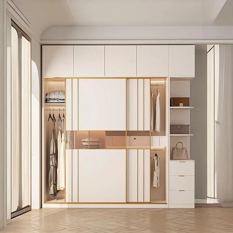 

Large Luxury Nordic Wardrobes Drawer Elegant Set Wooden Home Bedroom Wardrobe Storage Luxury Guarda Roupas House Accessories