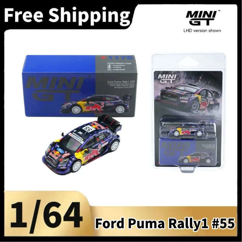 [In Stock] MINI GT 1/64 Ford Puma Rally1 #55 Rally Diecast Collectible Car Model, Christmas Gift For Car Collectors