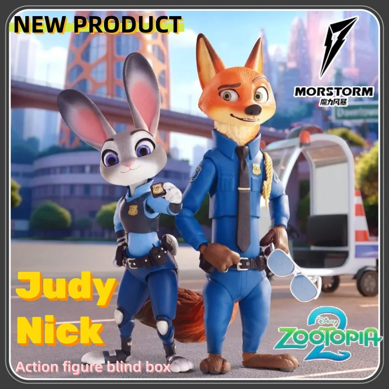 جديد أصيل Morstorm ديزني Zootopia 2 عمل الشكل صندوق أعمى لعبة عصرية زي الشرطة المدنية جودي نيك أنيمي البضائع #1