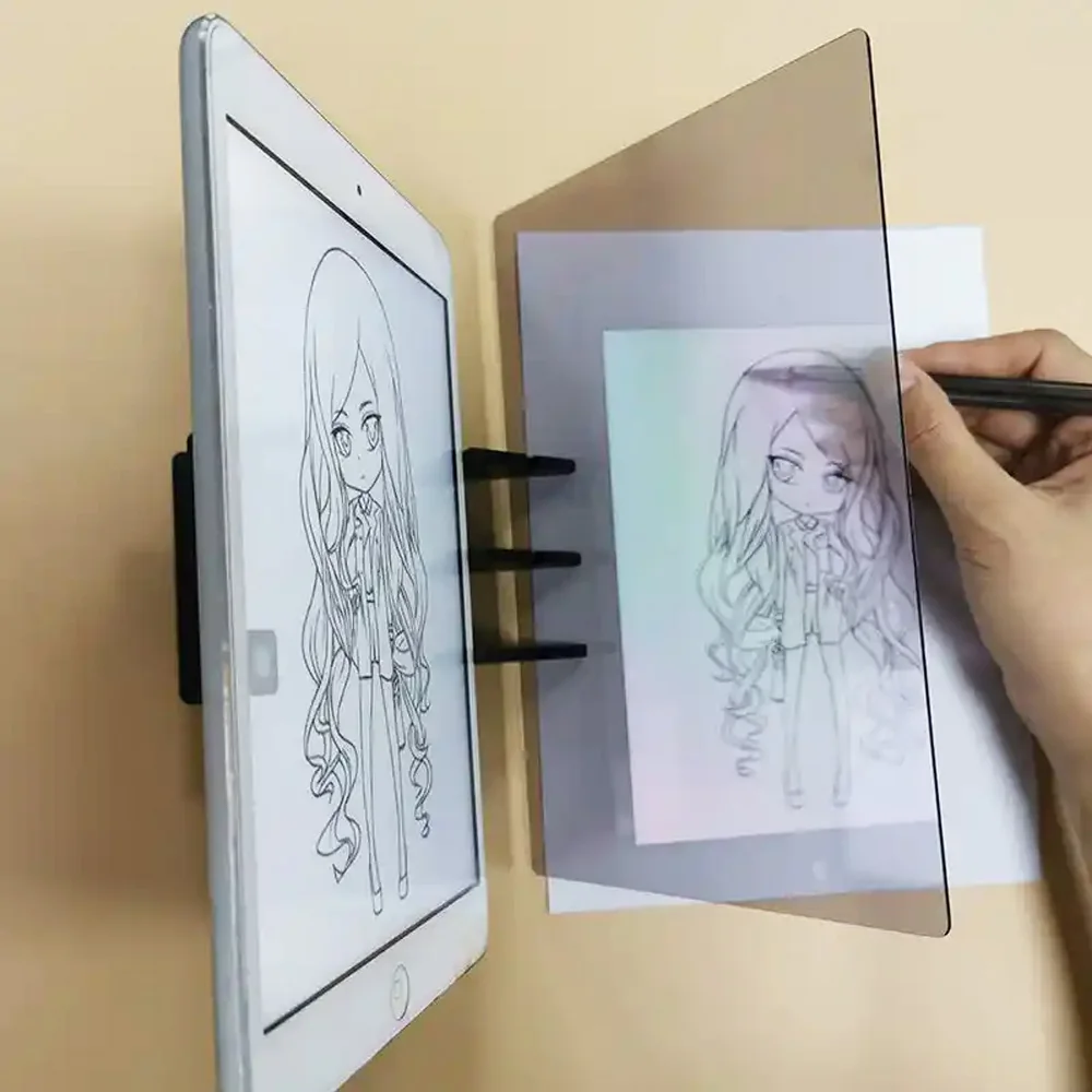 

Portable Projection Optical Tracing Board Specular Reflection Mobile Tablet Drawing Copy Board Sketching Tool Clear Image