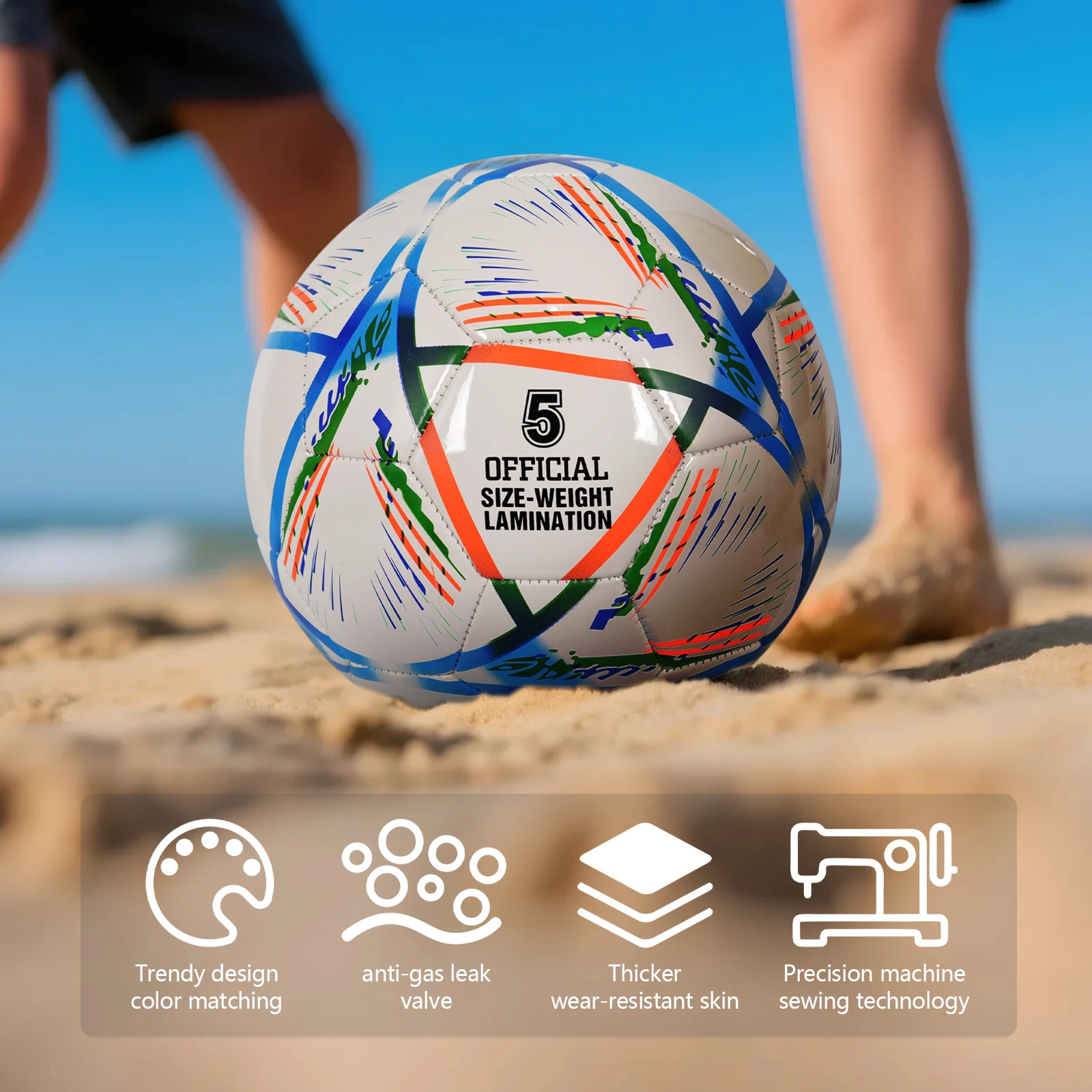 

Soccer Balls Standard Size 5 White Soft PU Professional Team Outdoor Sports Match Game Ball Training Football High Quality Youth