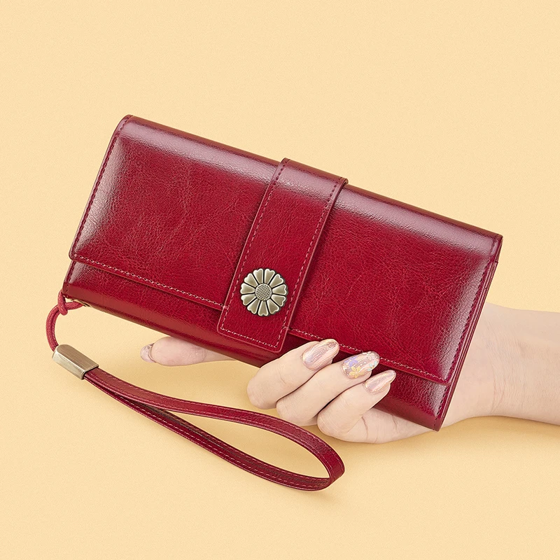 Trendy women's long wallet large capacity hand-held bag multifunctional and personalized mobile phone bag card bag