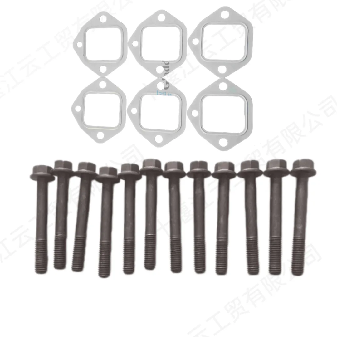 joints-de-collecteur-d'echappement-hexagonaux-boulonnes-en-12-pieces-pour-moteur-cummins-n855-3043647-3020943