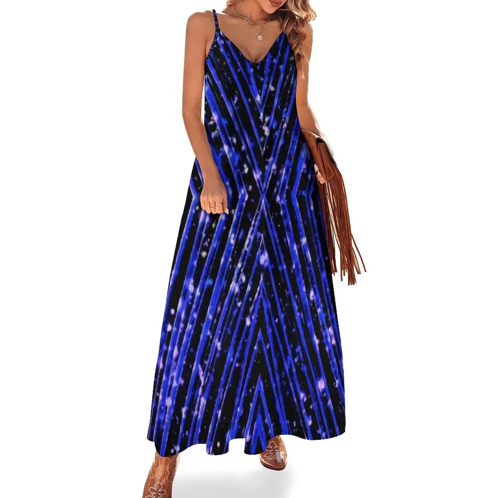 

Glamorous Blue Sleeveless Dress summer dress womens 2025 elegant guest wedding dress women's clothing trend 2025