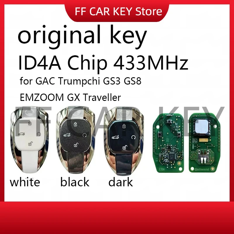 

Original OEM Remote Key 4 Buttons ID4A Chip 433MHz for GAC Trumpchi GS3 GS8 EMZOOM GX Traveller