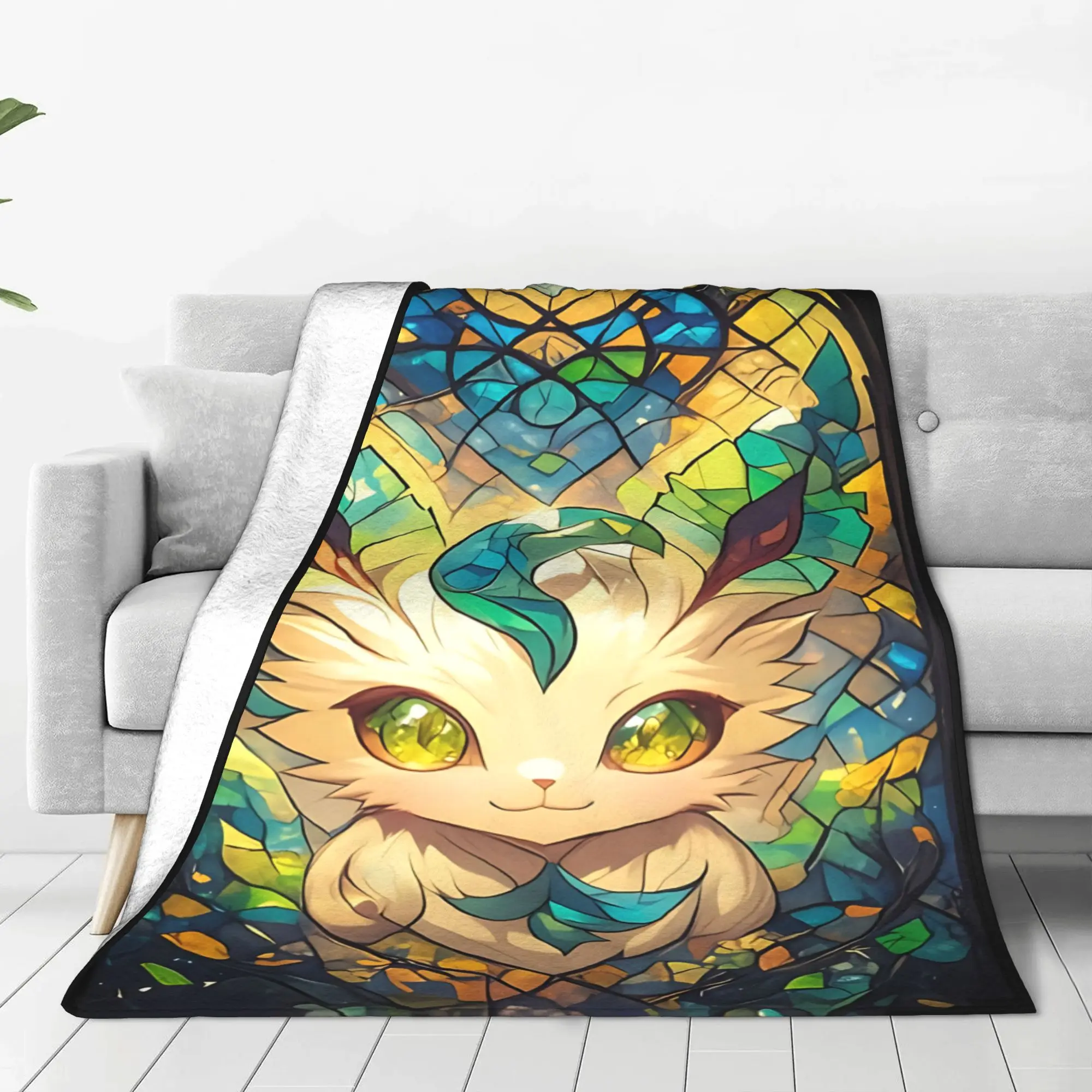 1PC home Cutecore Pokemon Eevee Eeveelution  Blanket Super Cosy Plush Home Living Room Sofa halloween