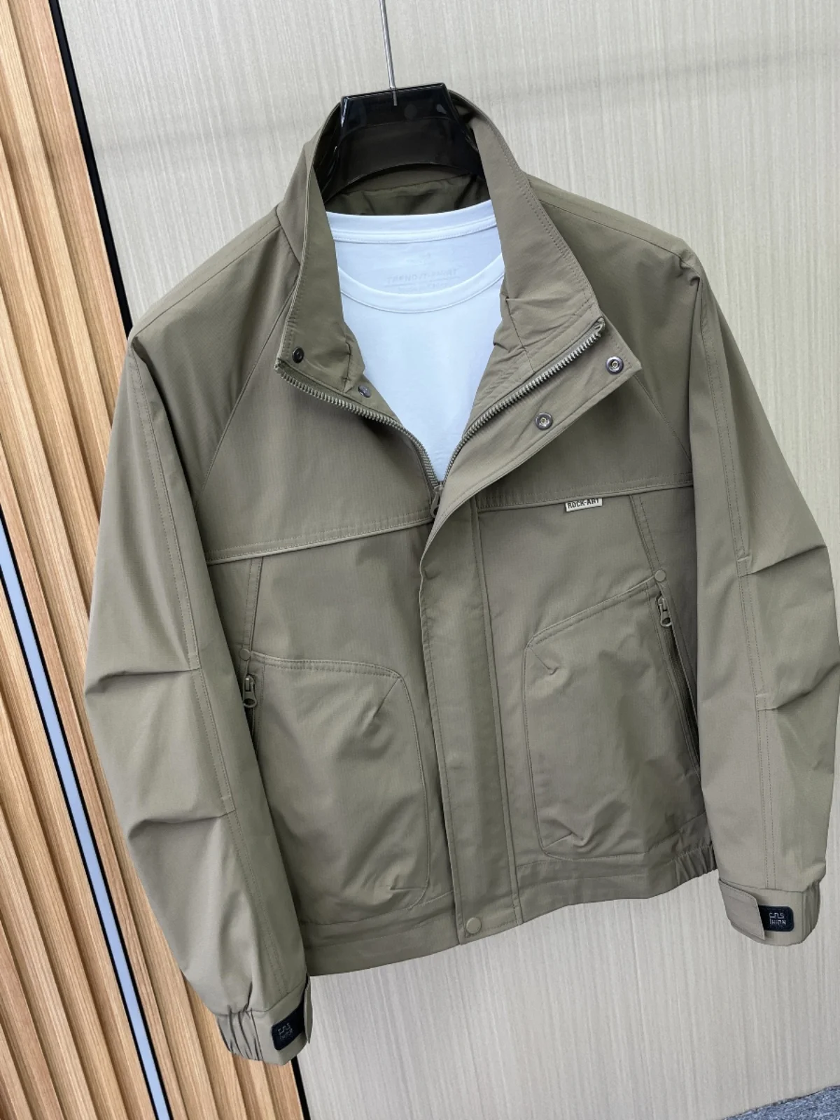 

Men's Casual Stand Collar Workwear Jaet Versatile Autumn Faion Outerwear Stand Fit Anti-Wrinkle Polyester Fiber