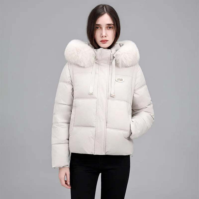 2026 Fashion Detachable-sleeve-Hooded Cotton-padded Jacket Women's Winter Short Parkas Fleece-lining Double-deck Warm Lady Coats