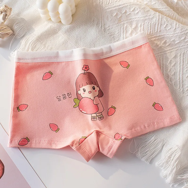 4 Stück weiche, antibakterielle Baumwoll-Slips für Kinder und Mädchen, Höschen mit Erdbeer-Print, atmungsaktive Unterwäsche für Kinder von 3–16 Jahren – Detail 22