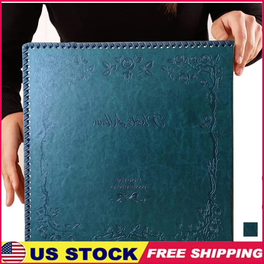

Self Adhesive Photo Album 80 Pages Magnetic DIY Album Vintage Leather Cover Dustproof Waterproof Gift Wedding Baby Memories