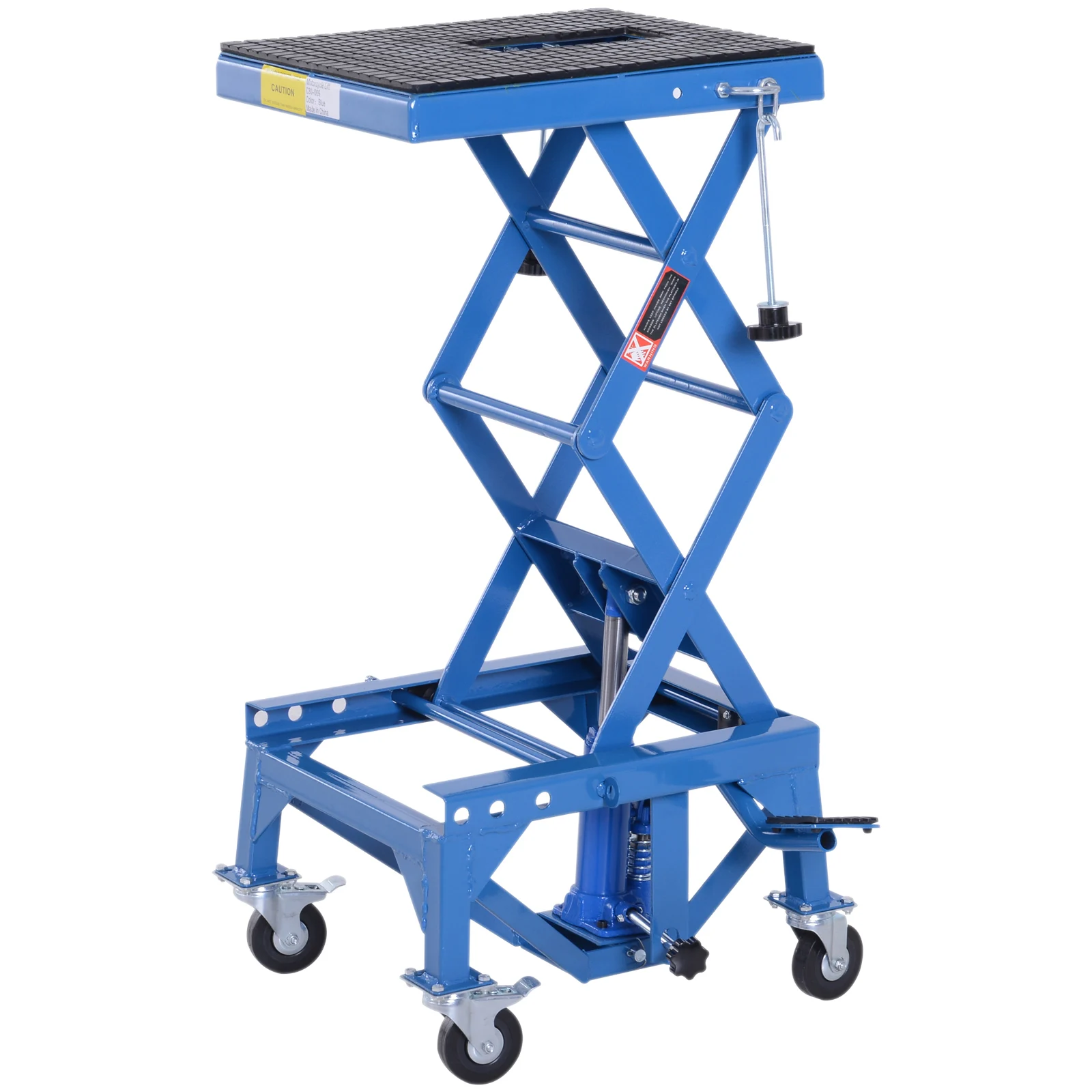 

300 lbs Hydraulic Motorcycle Scissor Jack Lift Foot Step Wheels for Small Dirt Bikes
