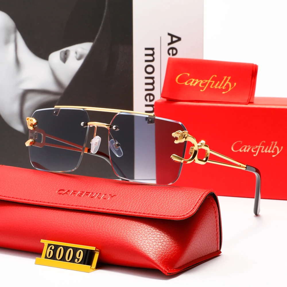 Vintgae Trendy Style Sunglasses Rectangle Driving Fashion Sun Glasses UV400 Boundless Design Eyewear