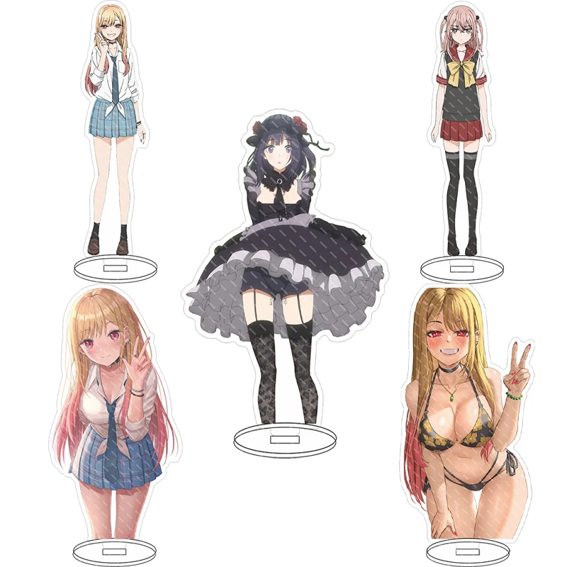 Figura de acrílico de 16 cm de la serie de anime «My Dress-Up Darling», con las personajes Marin Kitagawa, Sajuna Inui y Wakana Gojo. Ideal como adorno o regalo.