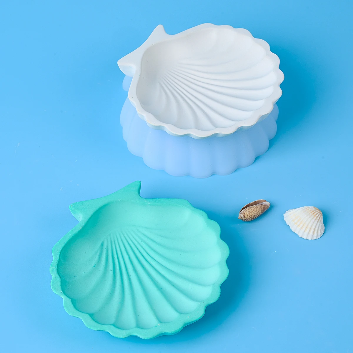 Shell Shape Jewelry Storage Tray DIY Marine Style Gypsum Ceramic Resin Mold Jewelry Display Board Scented Candle Tray Craft Mold