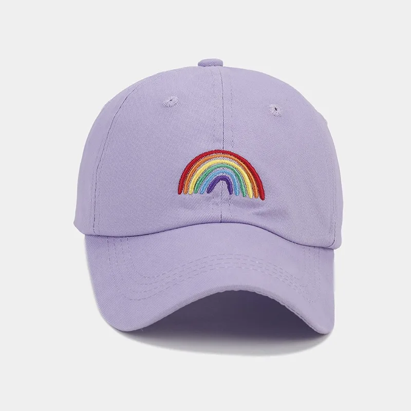 Verstellbare, mit Regenbogen bestickte Baseballkappe, geeignet für Outdoor-Reisen und Sonnenschutz, geeignet für Männer und Frauen