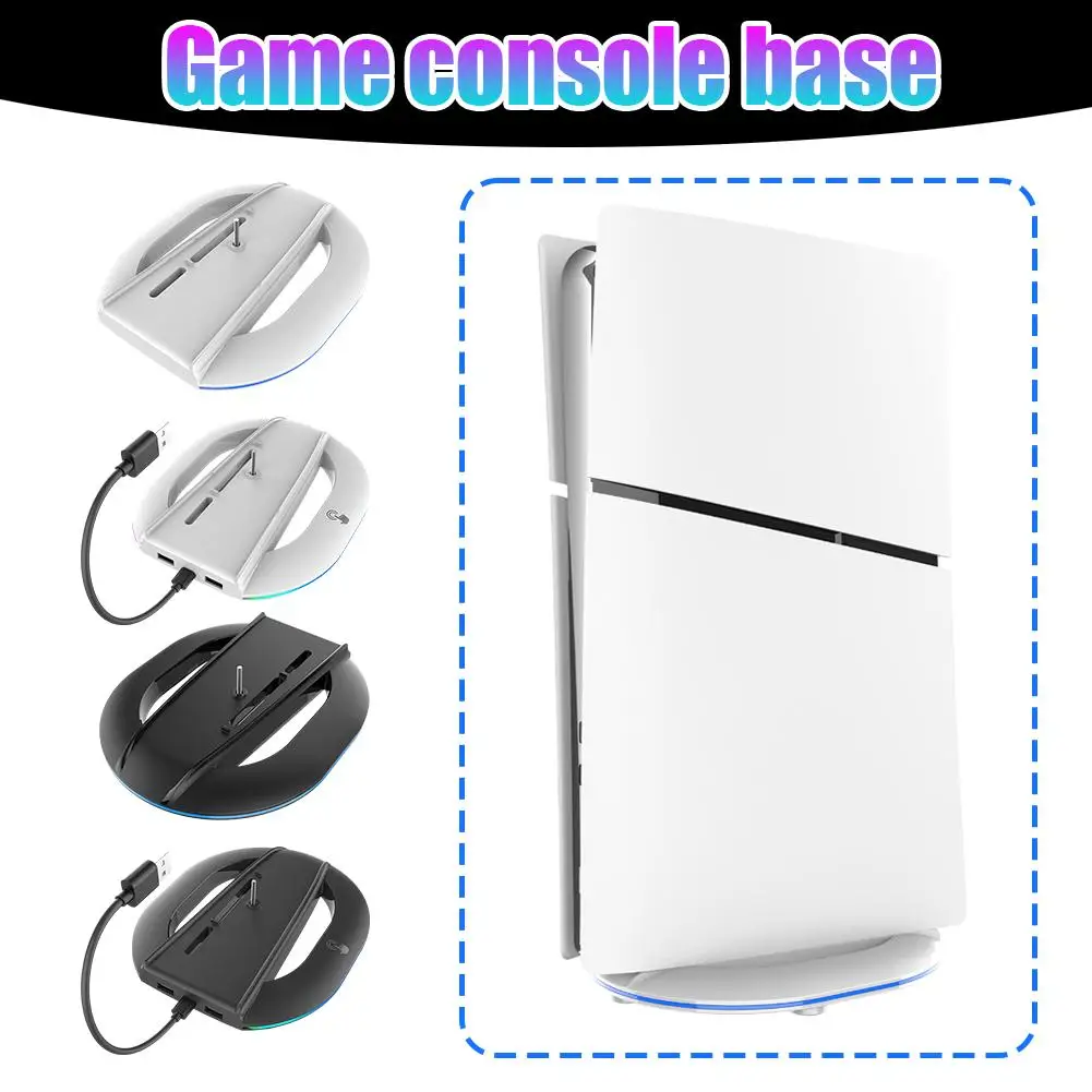 For PS5 Pro/Slim Host Vertical Stand Universal Model Base Colorful Version Dissipation Game Non-slip Luminous Accessorie He T2E3