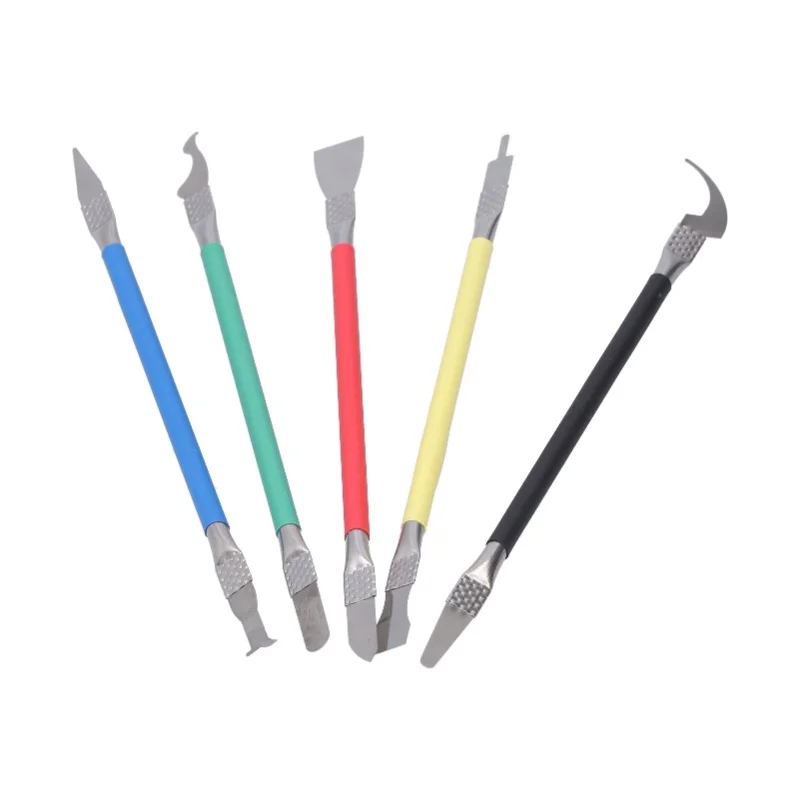 2 مجموعة 5 في 1 IC رقاقة إصلاح رقيقة شفرة وحدة المعالجة المركزية NAND مزيل بغا صيانة سكين مزيل الصمغ 5 قطعة وحدة المعالجة المركزية مزيل الصمغ