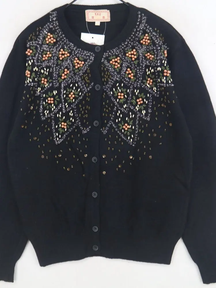 Vintage Woolen ort Cardigan Women's Faion Sweet Sle Golden Button Open Sweater Plaid Design Autumn Winter Casual Wear