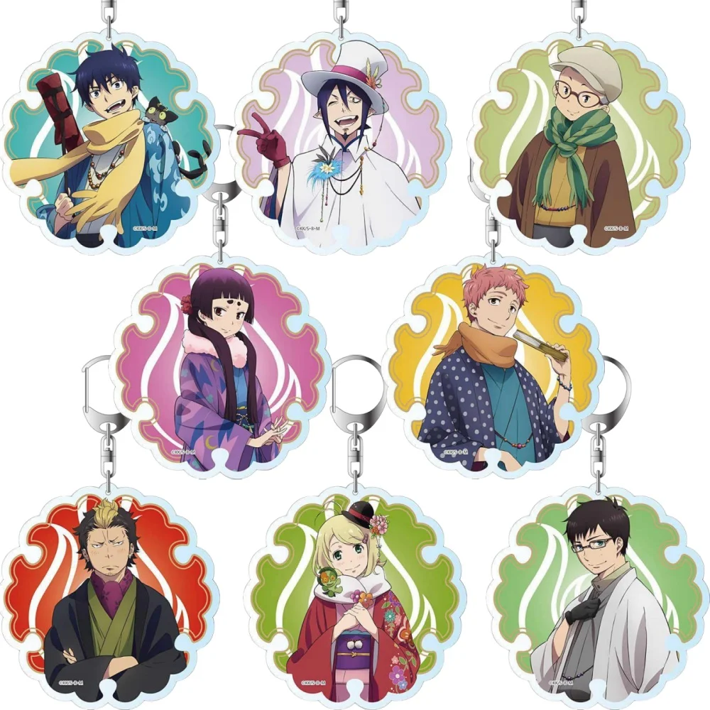 

Anime Fans Gifts Charm Blue Exorcist Kyoto Saga Big Key Ring HD Character Mini Acrylic Keychain Ornament Series About 6cm