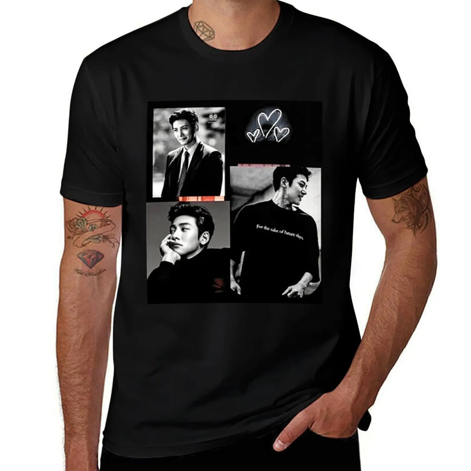 

shirt wook t high man heavy cotton man Ji cotton quality Chang t T-Shirt shirt