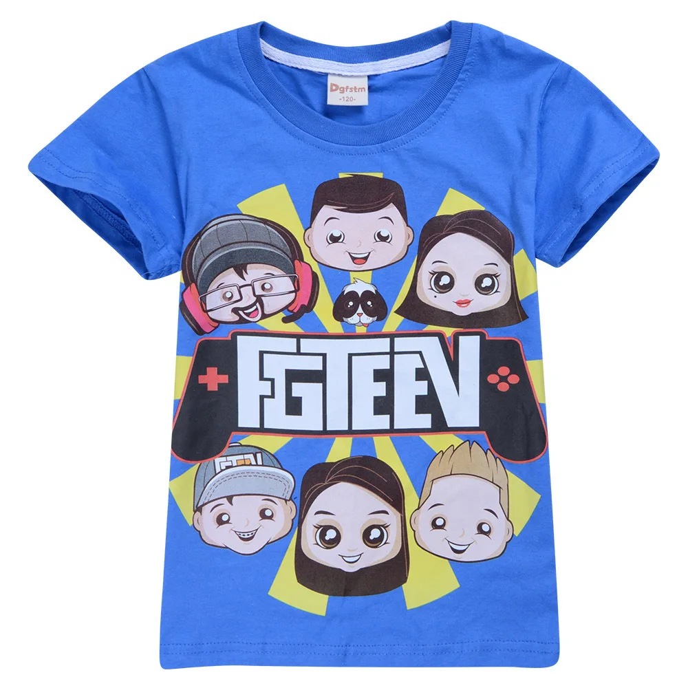 2-16Y Youtube FGTeeV T Shirt Kids Family Gaming Team Clothes Boys Cotton T-shirts Girls Fashion Summer Tops Children Casual Tees