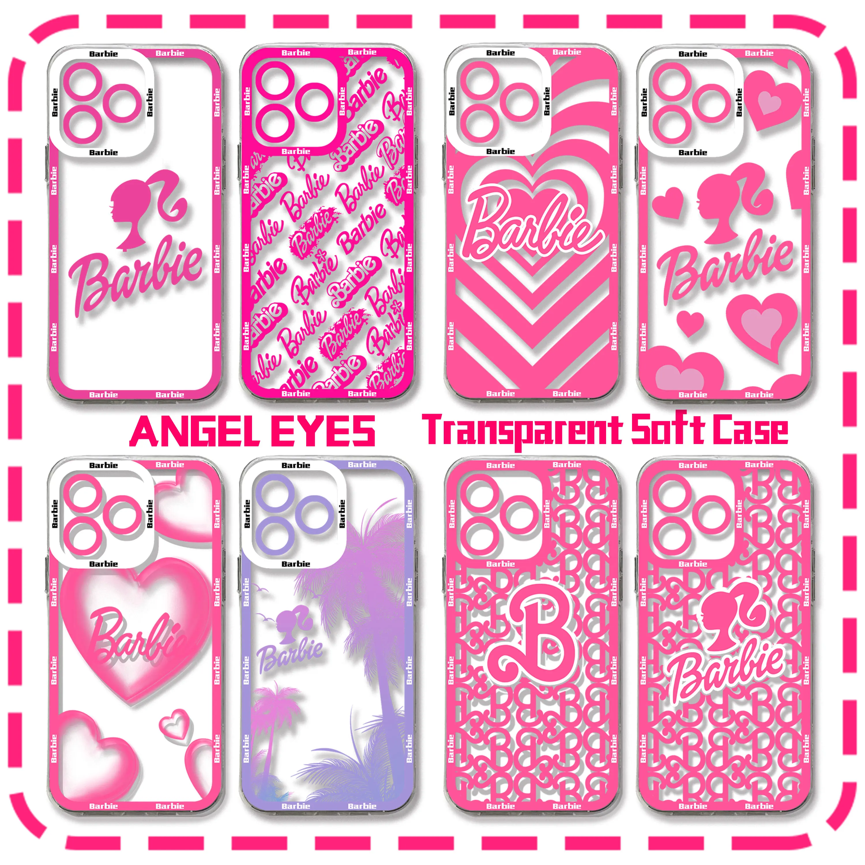 Cute Pink B-Barbies Phone Case For Samsung S24 S23 S22 S21 S20 S10 FE Note20 Plus Ultra 5G Clear Soft TPU Cover