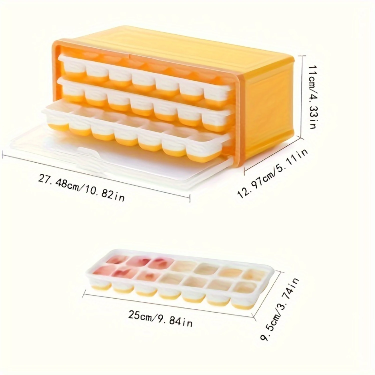 描いて引っ張る多層製氷皿型、冷蔵庫用シリコン製氷皿、カクテルアイスキューブ型、簡単変形型、Ref