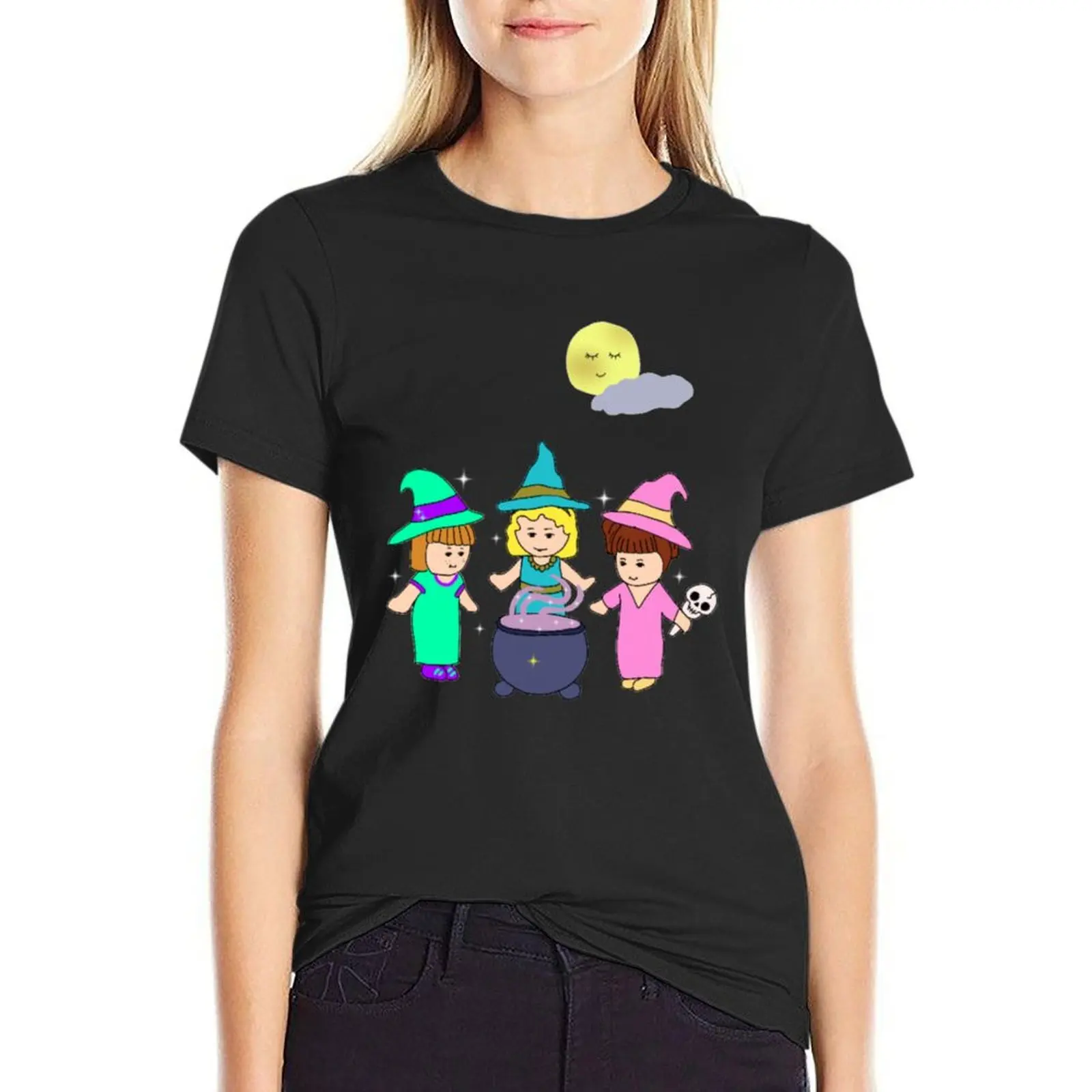 

Three friends under a full moon T-Shirt Blouse plus size tops funny woman t shirt