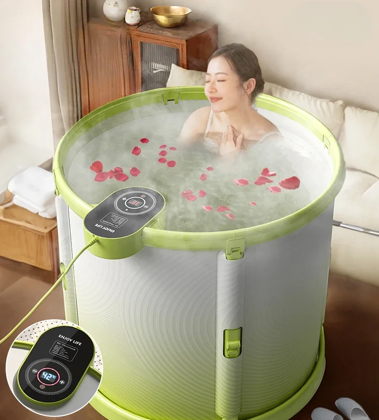 

Adult foldable household baby bathtub, adult full body bathtub, sweat steaming