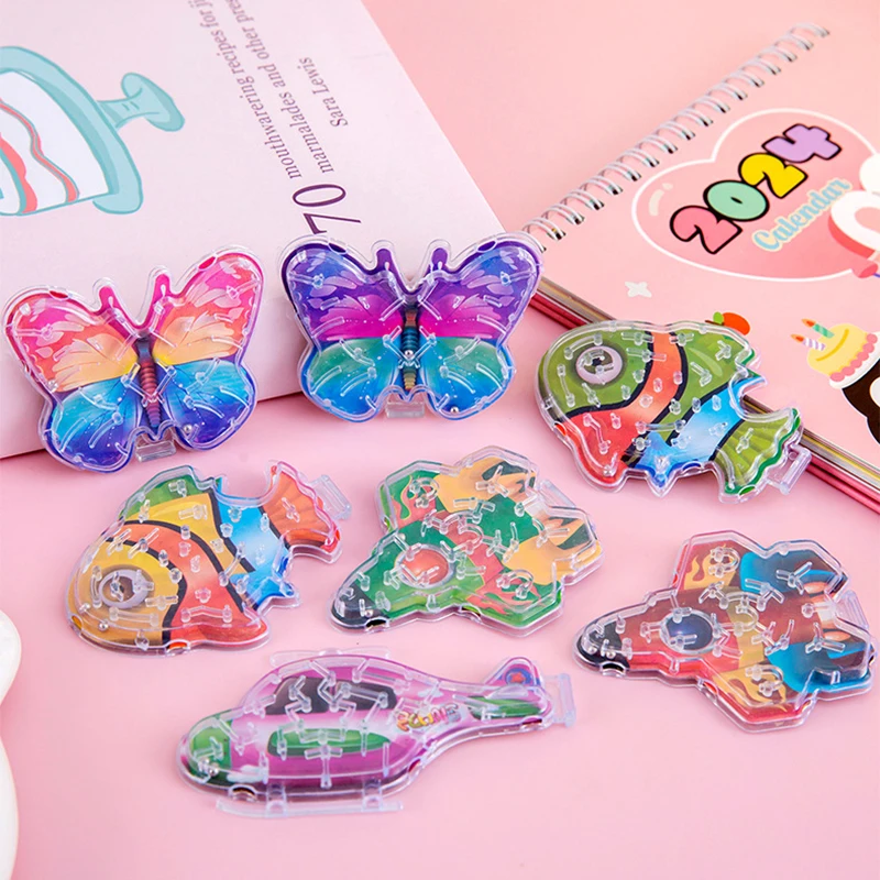 20Pcs Cute Mix Mini Airplane Butterfly Beads Maze Puzzle Toys for Kids Birthday Party Favors Goodie Bags School Reward Pinata