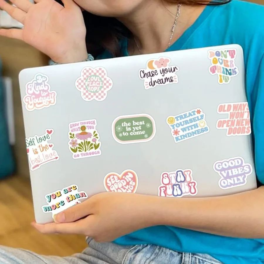 الوردي Inspiratiol تحريك Preppy Motivatiol تحريك 50 قطعة التحريك الجمالي للطلاب المعلمين الفينيل مقاوم للماء التحريك #4